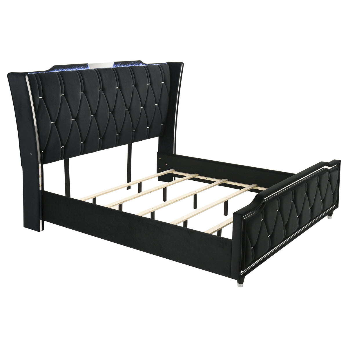 Best Furniture Outlet - Coaster - Lorient California King LED Upholstered Bed Black - 223161KW