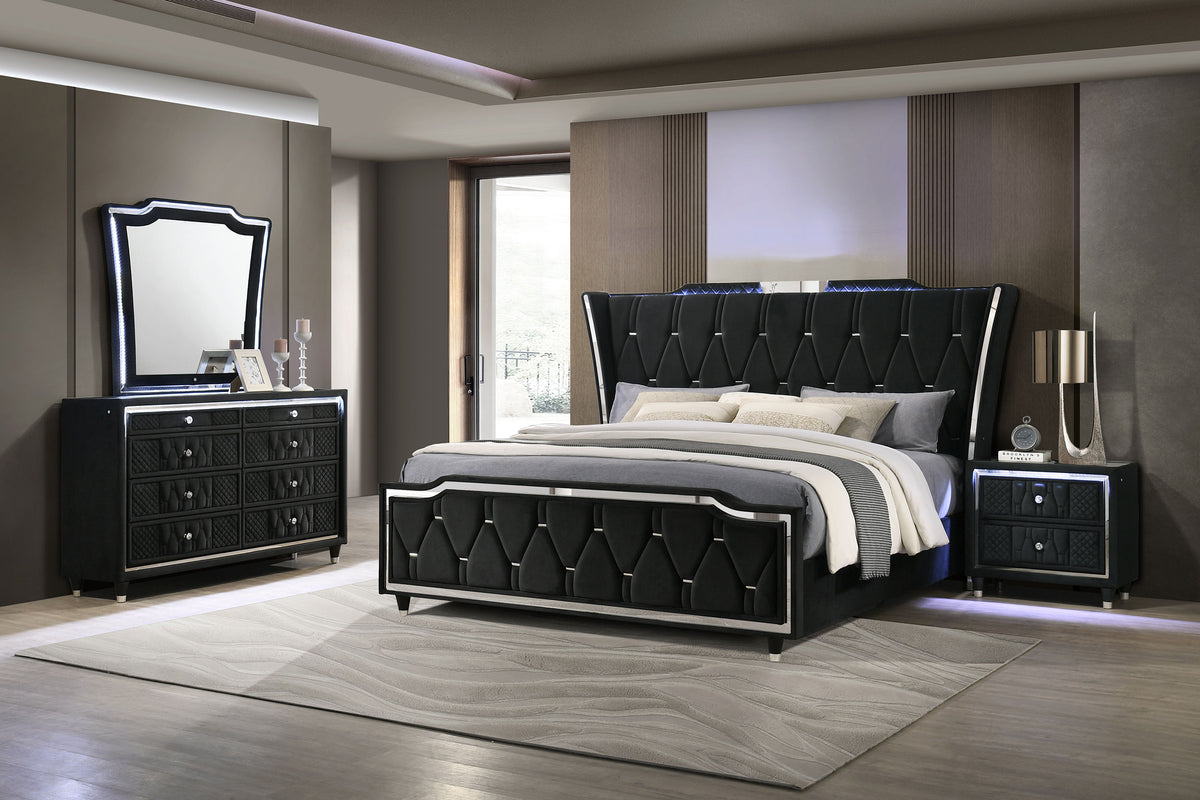 Best Furniture Outlet - Coaster - Lorient 4-piece Queen Bedroom Set Black - 223161Q-S4