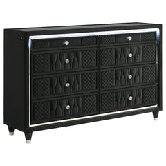 Best Furniture Outlet - Coaster - Lorient 8-drawer LED Bedroom Dresser Cabinet Black - 223163