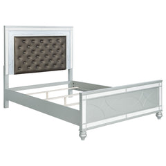 Best Furniture Outlet - Coaster - Gunnison Wood California King LED Panel Bed Silver Metallic - 223211KW