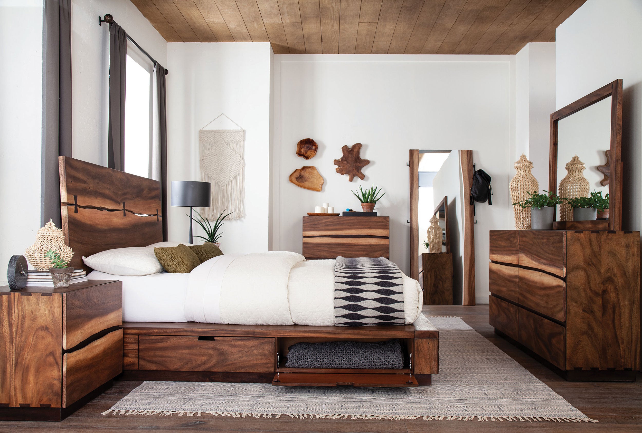 Best Furniture Outlet - Coaster - Winslow 4-piece Eastern King Bedroom Set Smokey Walnut - 223250SKE-S4