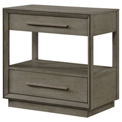 Durango 2-drawer Nightstand Bedside Table Taupe Oak