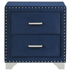 Melody Upholstered 2-drawer Nightstand Pacific Blue