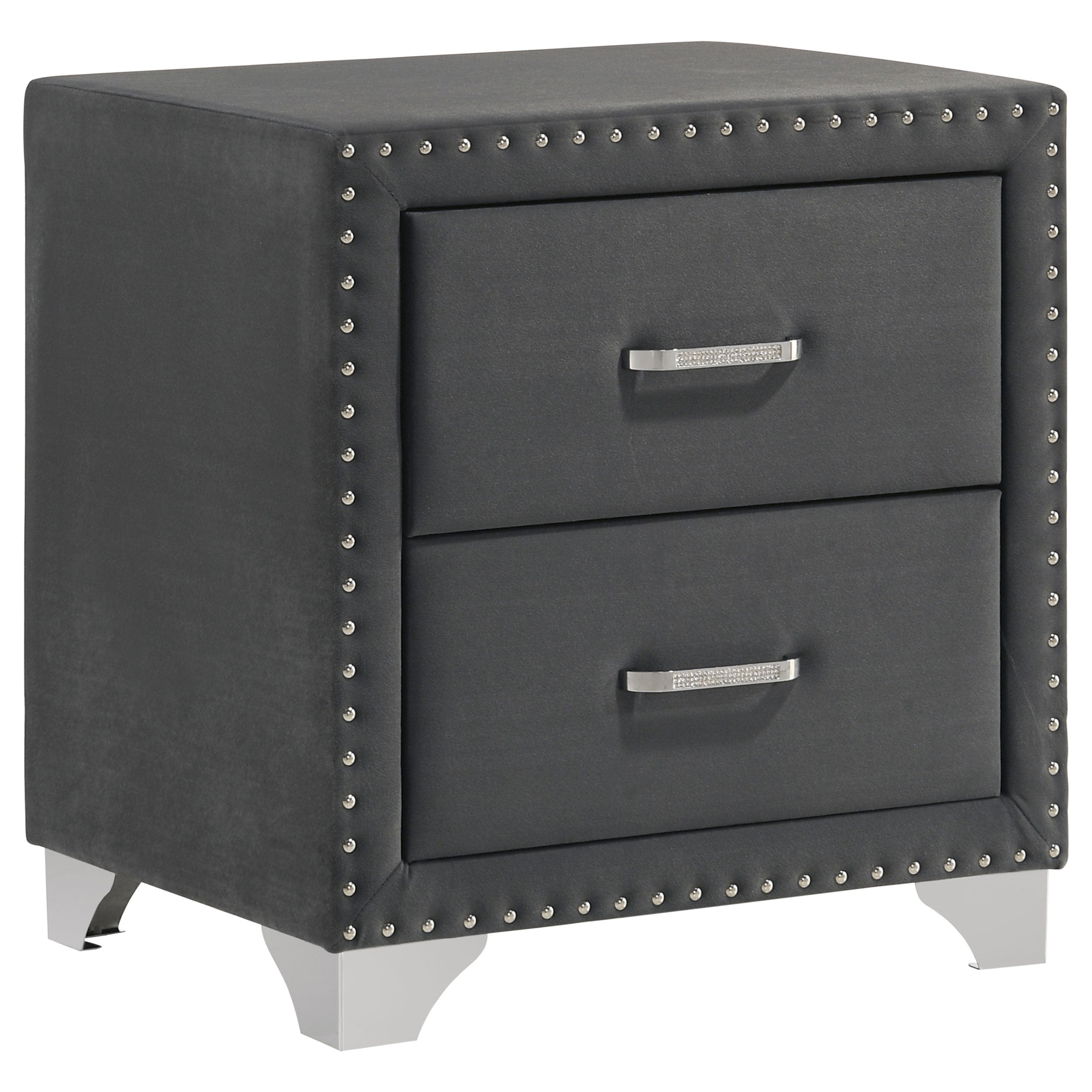 Best Furniture Outlet - Coaster - Melody Upholstered 2-drawer Nightstand Grey - 223382
