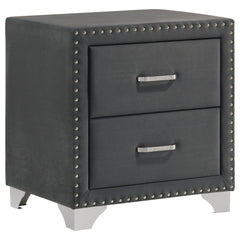 Best Furniture Outlet - Coaster - Melody Upholstered 2-drawer Nightstand Grey - 223382