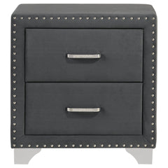 Melody Upholstered 2-drawer Nightstand Grey