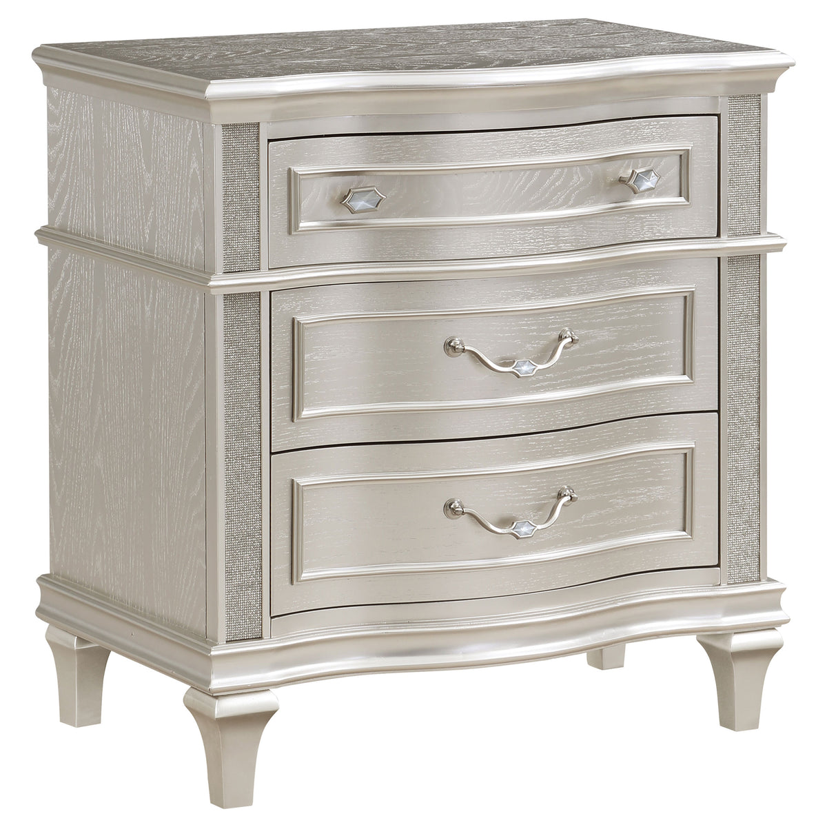 Best Furniture Outlet - Coaster - Evangeline 3-drawer Nightstand Silver Oak - 223392