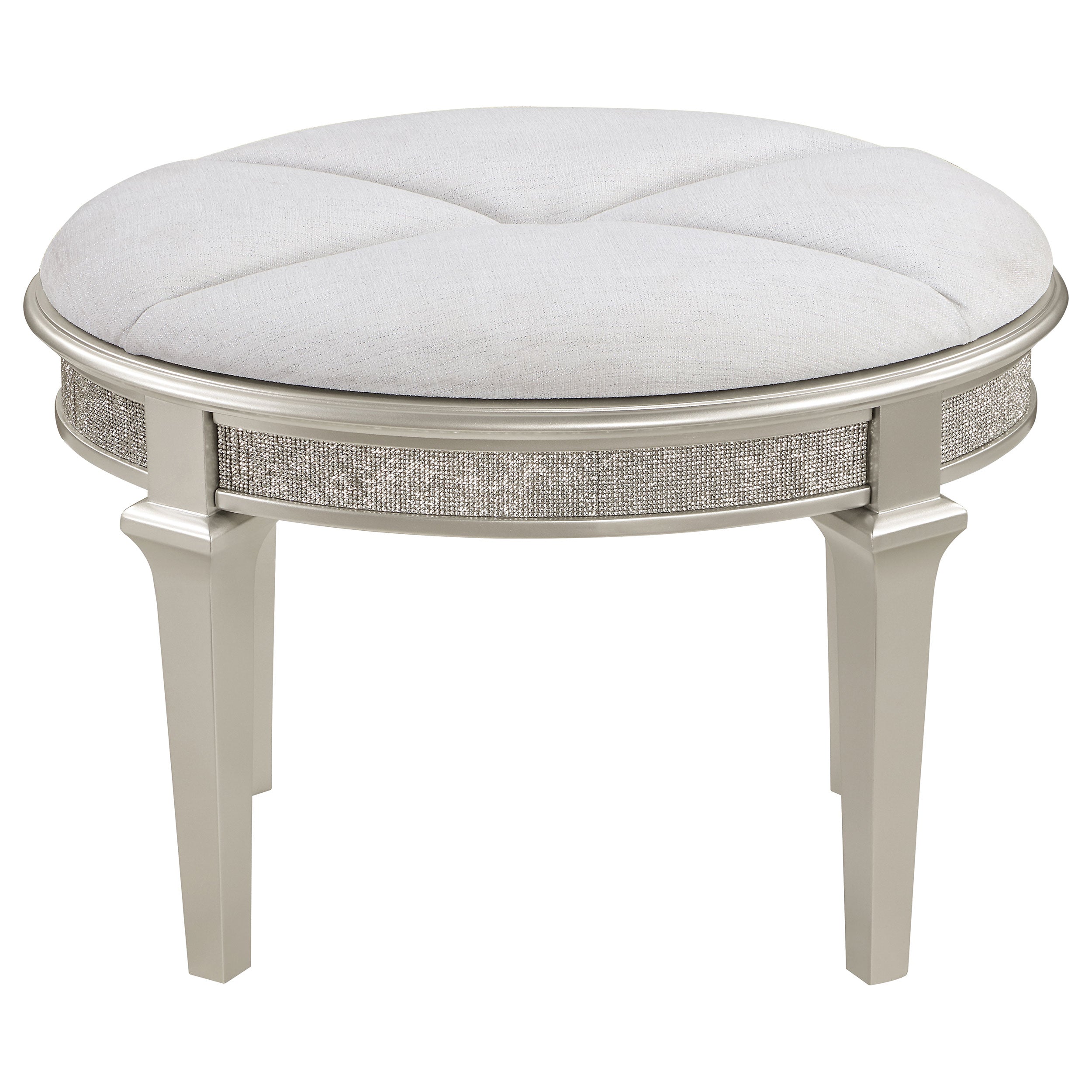 Evangeline 4-drawer Vanity Set with Stool Silver Oak