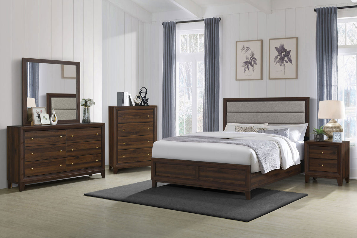 Best Furniture Outlet - Coaster - Welsley 5-piece Eastern King Bedroom Set Walnut - 223441KE-S5