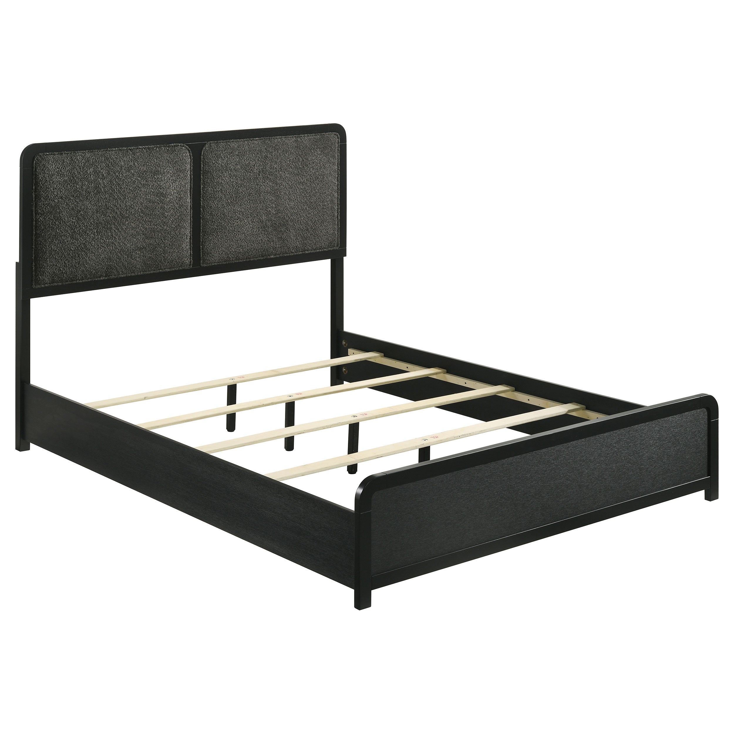 Best Furniture Outlet - Coaster - Cavelle 51-inch Upholstered Eastern King Bed Black - 223661KE