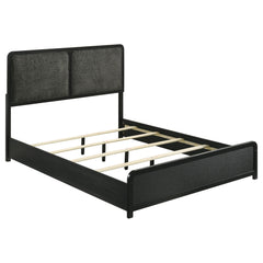 Best Furniture Outlet - Coaster - Cavelle 51-inch Upholstered Eastern King Bed Black - 223661KE
