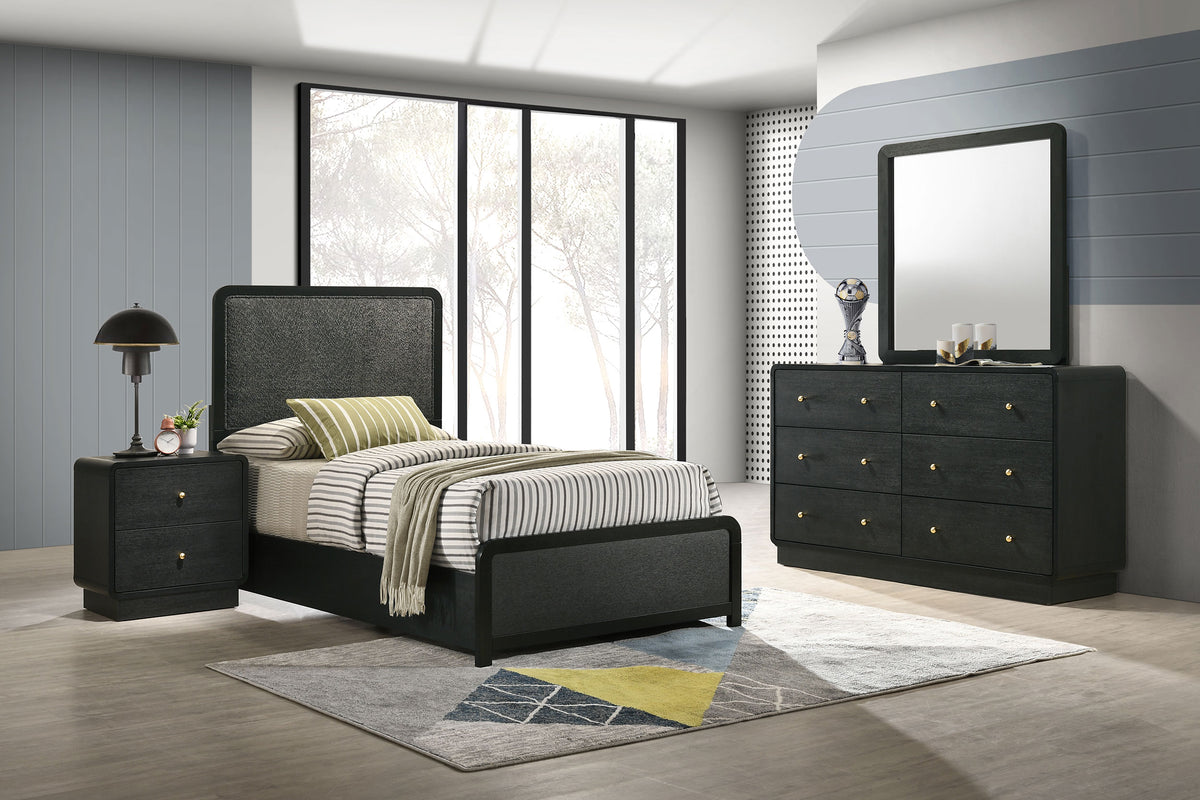 Best Furniture Outlet - Coaster - Cavelle 4-piece Twin Bedroom Set Black - 223661T-S4