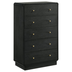 Best Furniture Outlet - Coaster - Cavelle 5-drawer Chest of Drawers Black - 223665