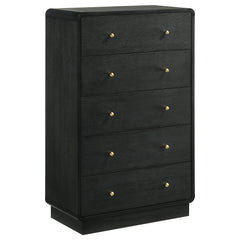 Best Furniture Outlet - Coaster - Cavelle 5-drawer Chest of Drawers Black - 223665