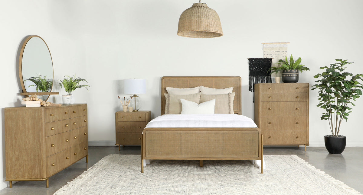 Best Furniture Outlet - Coaster - Arini 5-piece Eastern King Bedroom Set Sand Wash - 224300KE-S5