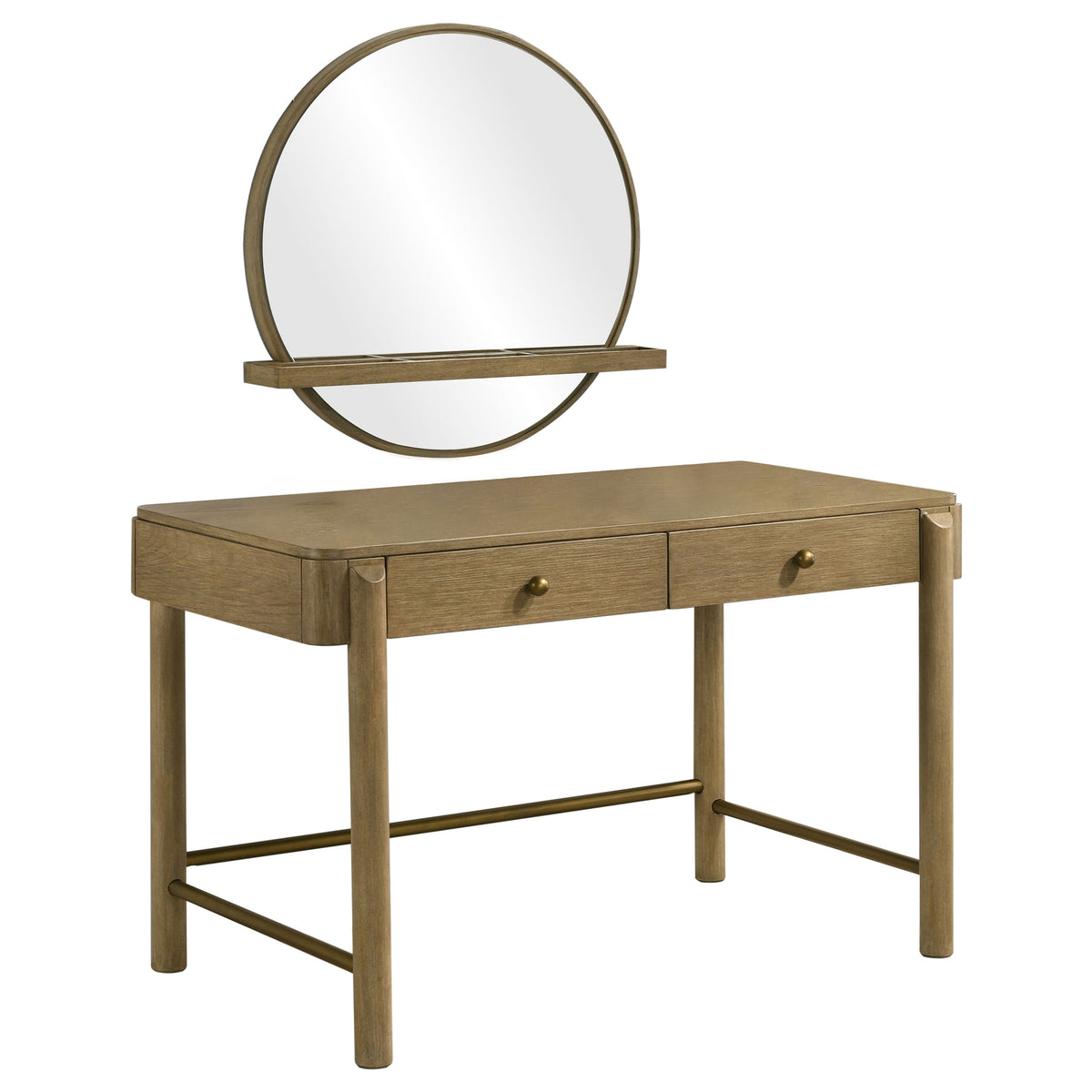 Best Furniture Outlet - Coaster - Arini 2-piece Makeup Vanity Table and Mirror Set Sand Wash - 224307-SET