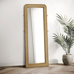 Best Furniture Outlet - Coaster - Arini Cane Weave Full Length Standing Floor Mirror Sand Wash - 224309