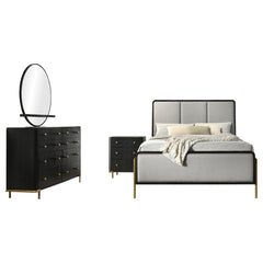 Arini 4-piece Eastern King Bedroom Set Black and Grey