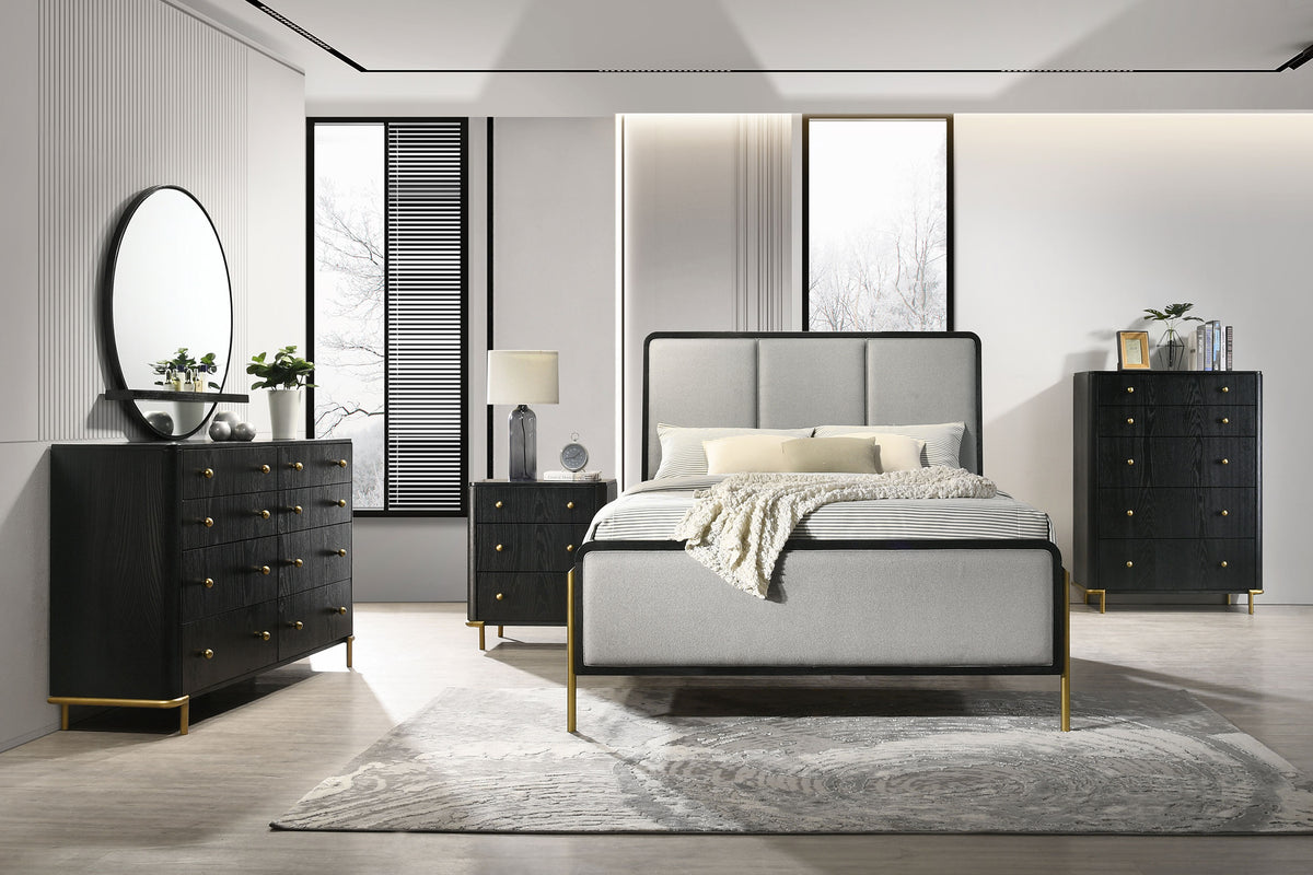 Best Furniture Outlet - Coaster - Arini 5-piece Eastern King Bedroom Set Black and Grey - 224331KE-S5