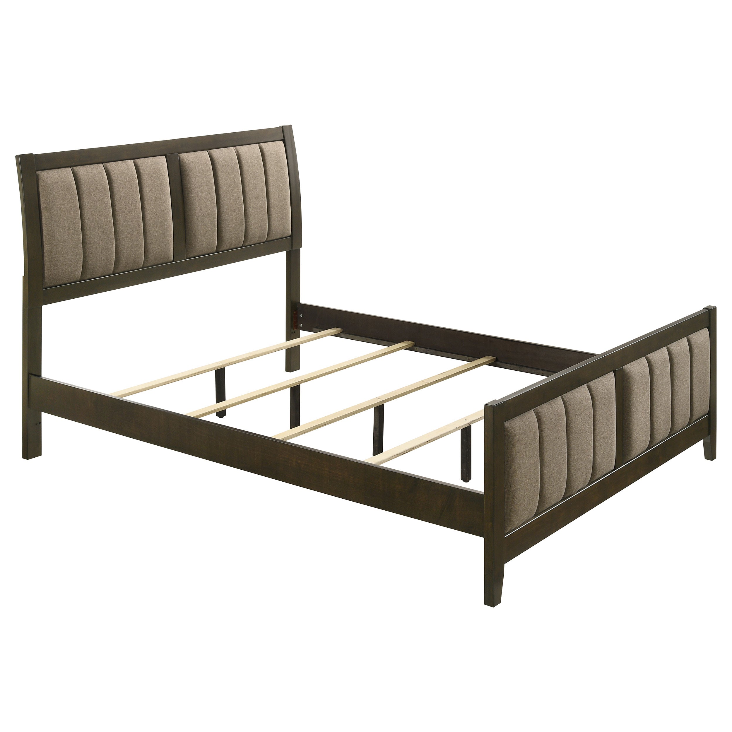 Best Furniture Outlet - Coaster - Wilkes 51-inch Upholstered Queen Bed Dark Cocoa - 224421Q
