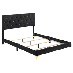 Best Furniture Outlet - Coaster - Kendall Upholstered Eastern King Panel Bed Black - 224451KE