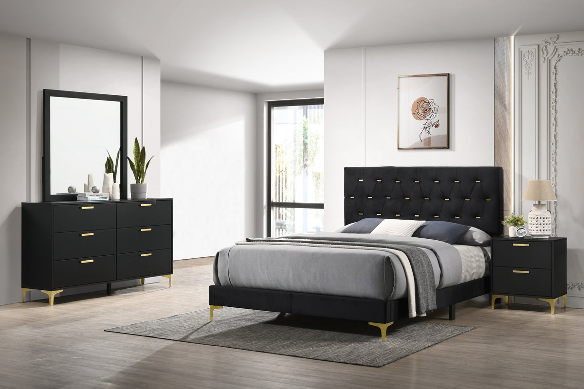 Best Furniture Outlet - Coaster - Kendall 4-piece California King Bedroom Set Black - 224451KW-S4