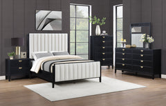 Best Furniture Outlet - Coaster - Brookmead 5-piece Upholstered Cal King Bedroom Set Black - 224710KW-S5