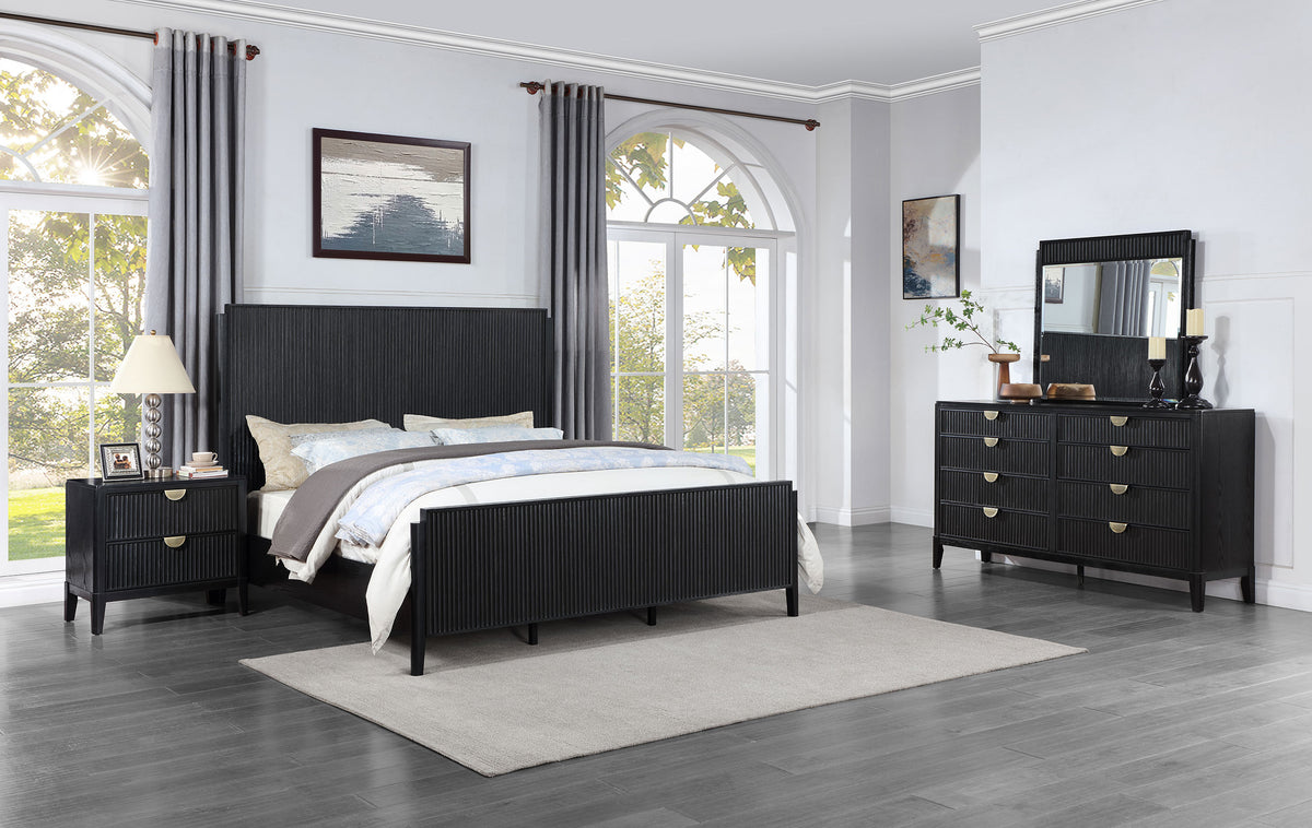 Best Furniture Outlet - Coaster - Brookmead 4-piece Eastern King Bedroom Set Black - 224711KE-S4