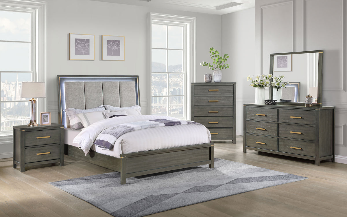 Best Furniture Outlet - Coaster - Kieran 5-piece Queen Bedroom Set Grey - 224741Q-S5