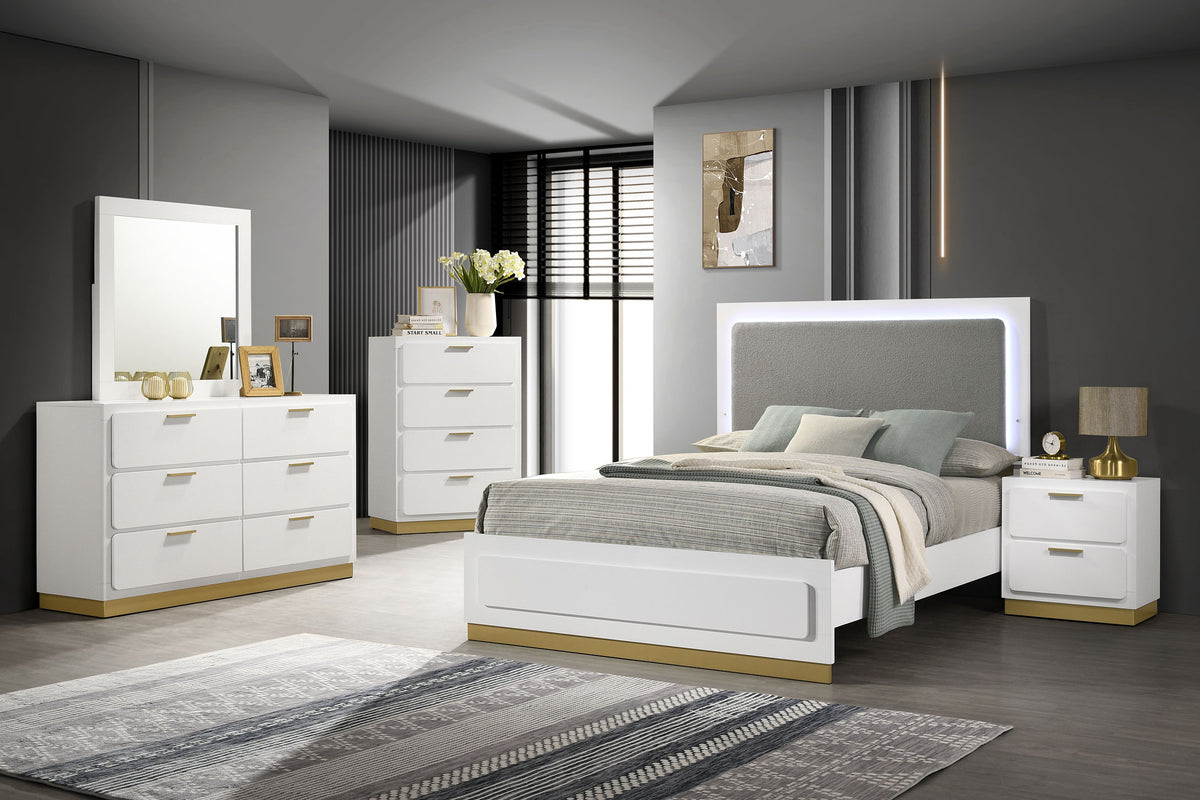 Best Furniture Outlet - Coaster - Caraway 5-piece California King Bedroom Set White - 224771KW-S5