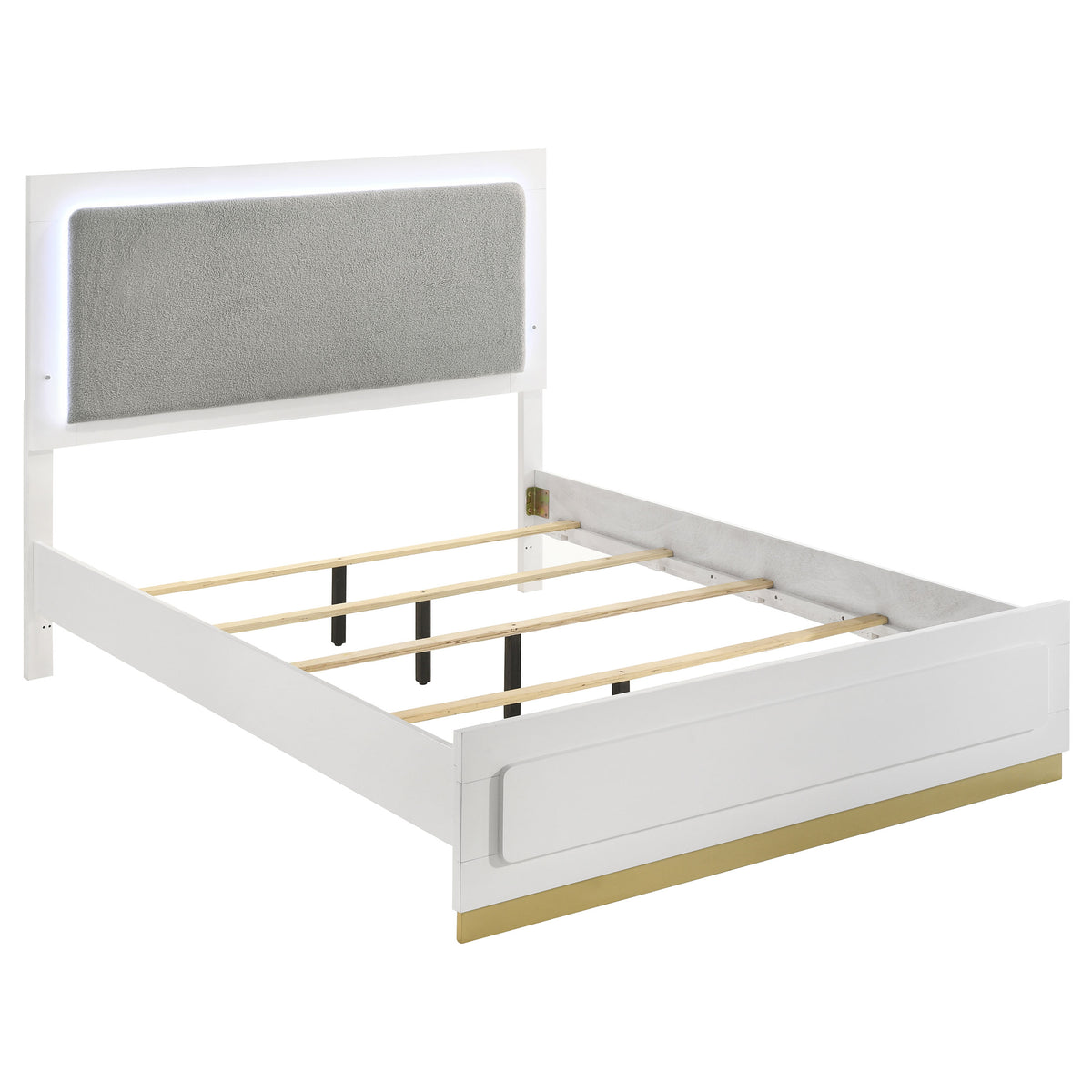 Best Furniture Outlet - Coaster - Caraway Wood California King LED Panel Bed White - 224771KW