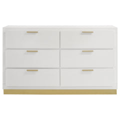 Caraway 6-drawer Dresser White