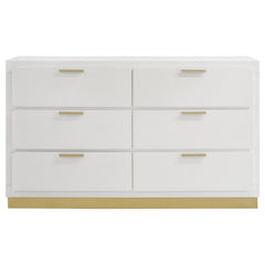 Caraway 6-drawer Dresser White