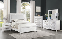 Best Furniture Outlet - Coaster - Marielle 5-piece Eastern King Bedroom Set Distressed White  - 224841KE-S5