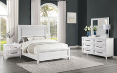Best Furniture Outlet - Coaster - Marielle 4-piece Cal King Bedroom Set Distressed White  - 224841KW-S4