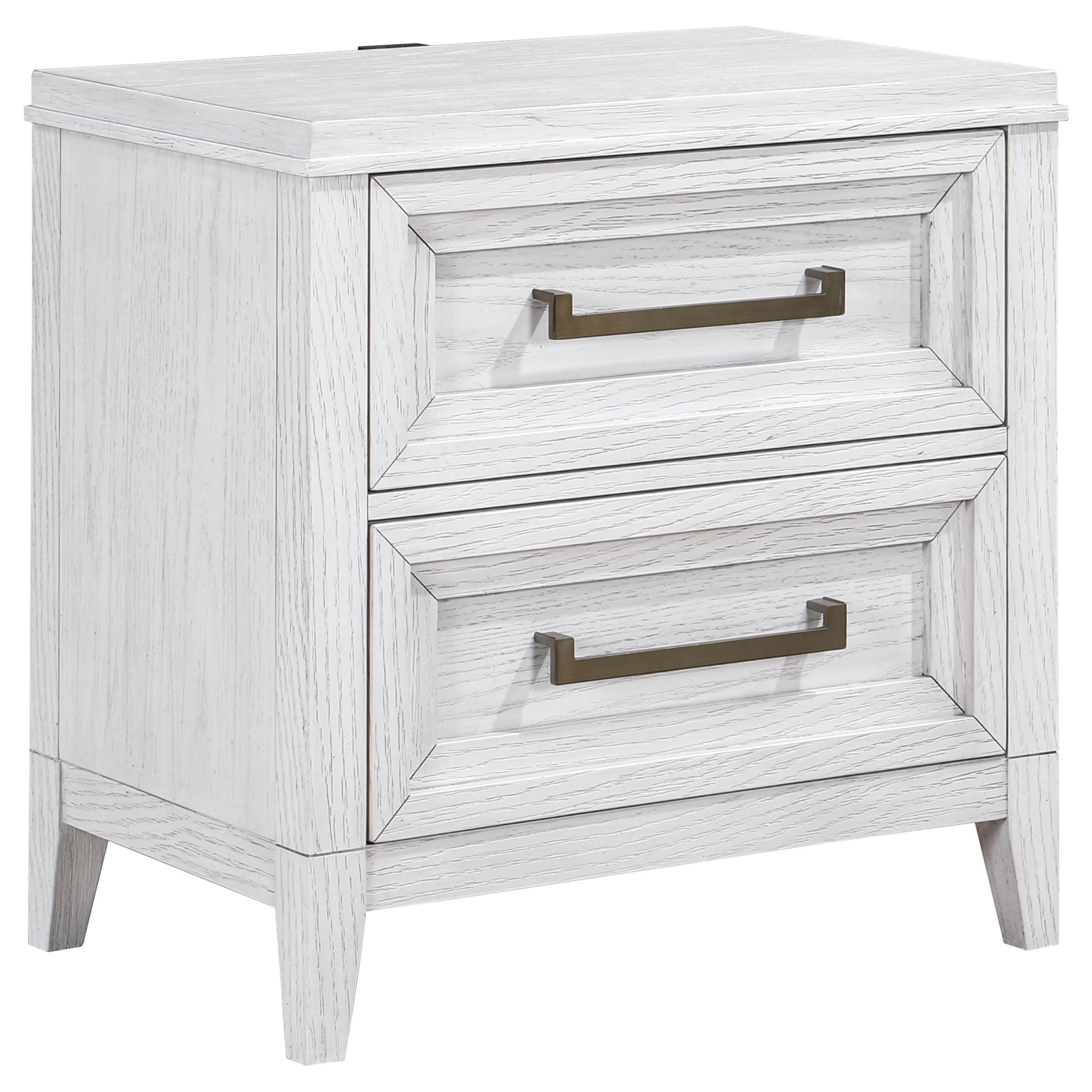 Best Furniture Outlet - Coaster - Marielle 2-drawer Nightstand Bedside Table Distressed White  - 224842