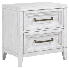Best Furniture Outlet - Coaster - Marielle 2-drawer Nightstand Bedside Table Distressed White  - 224842