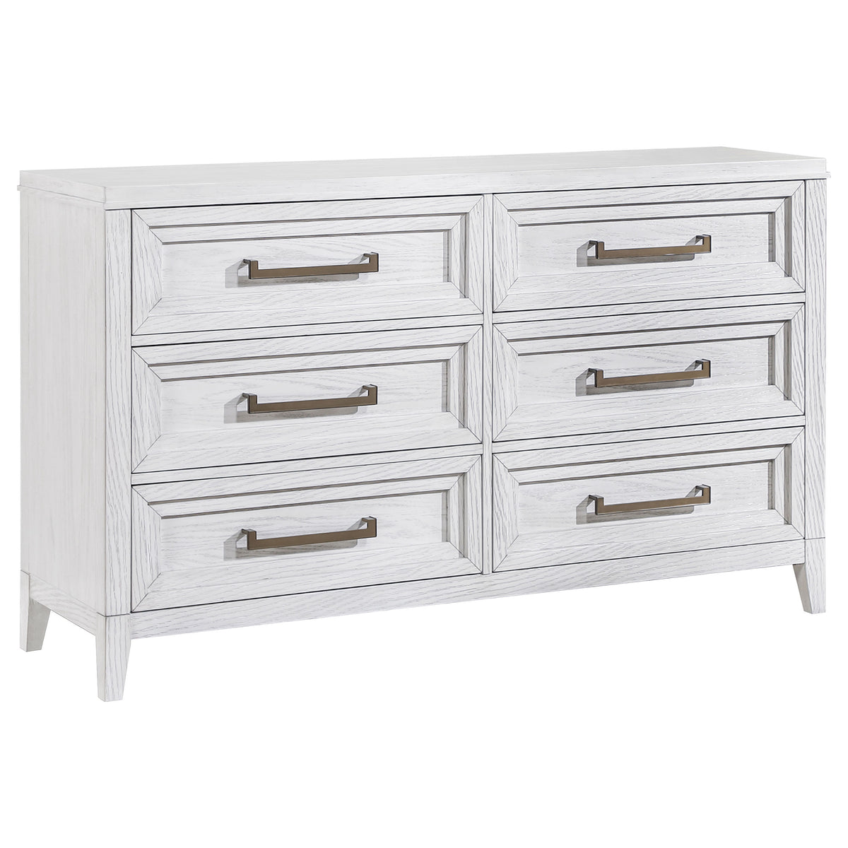 Best Furniture Outlet - Coaster - Marielle 6-drawer Bedroom Dresser Distressed White  - 224843