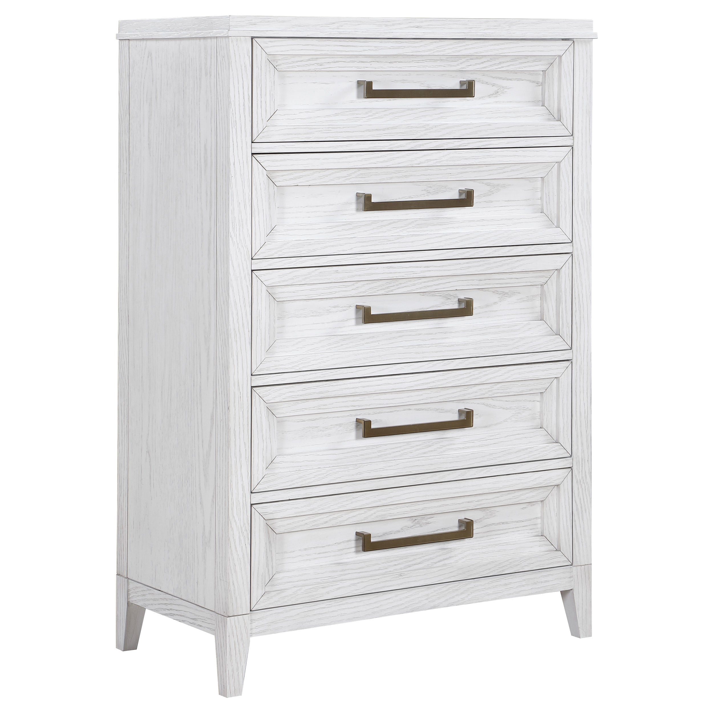 Best Furniture Outlet - Coaster - Marielle 5-drawer Bedroom Chest Distressed White  - 224845