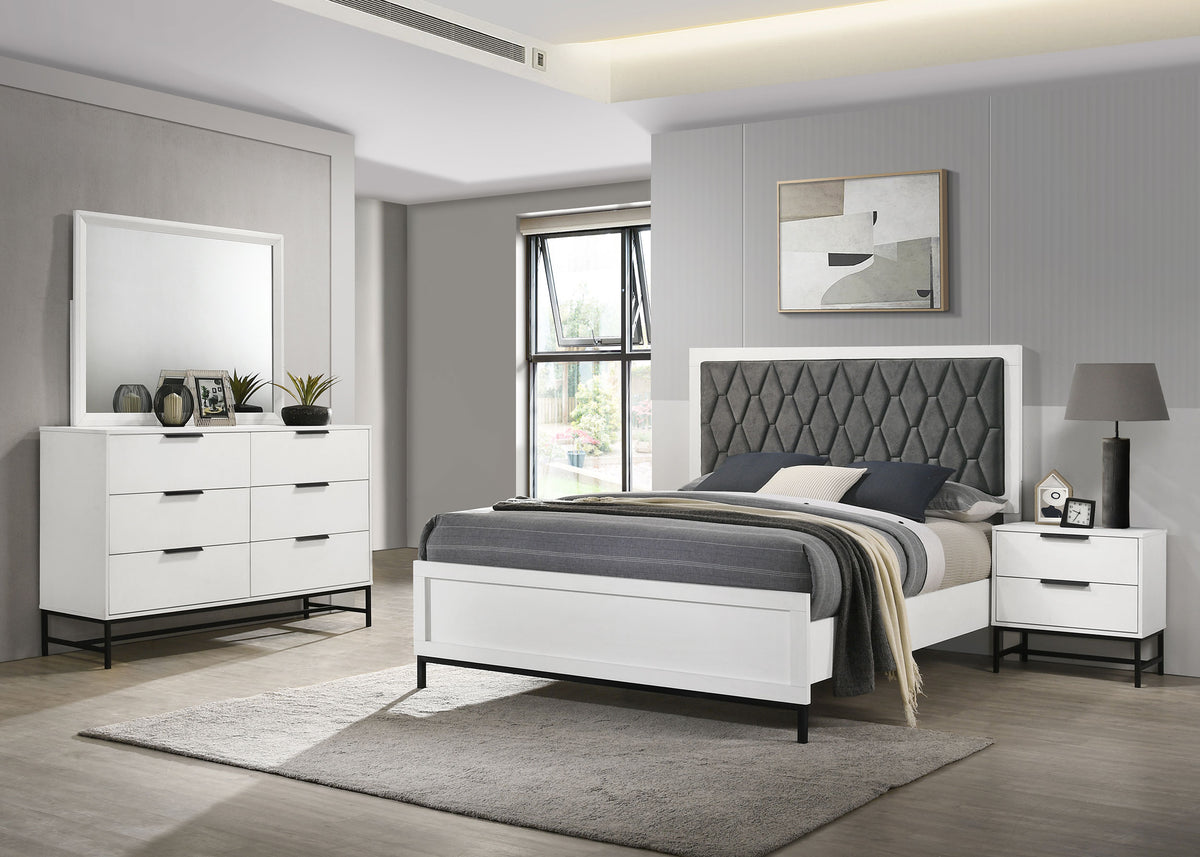 Best Furniture Outlet - Coaster - Sonora 4-piece Eastern King Bedroom Set White  - 224861KE-S4
