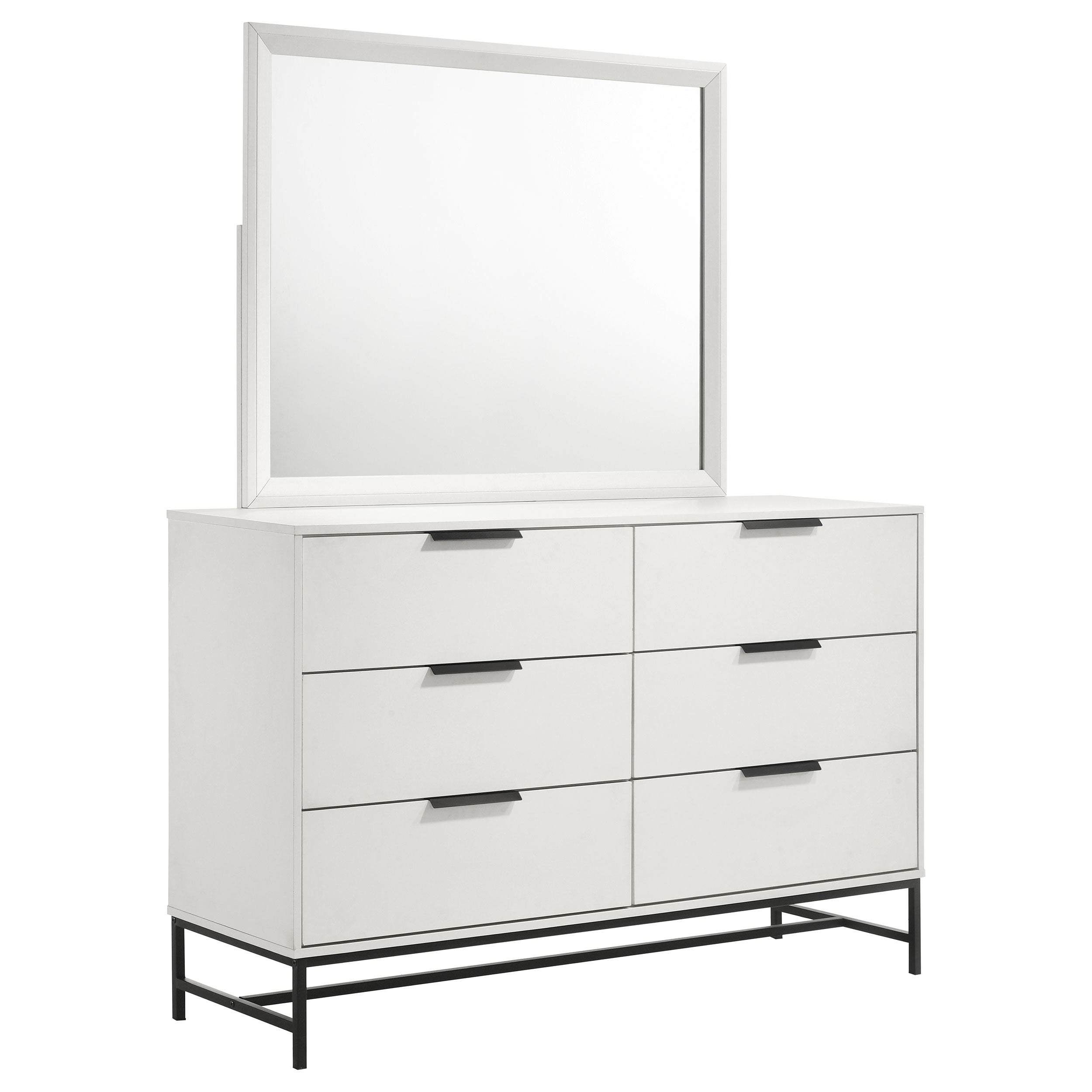 Best Furniture Outlet - Coaster - Sonora 6-drawer Dresser with Mirror White - 224863M