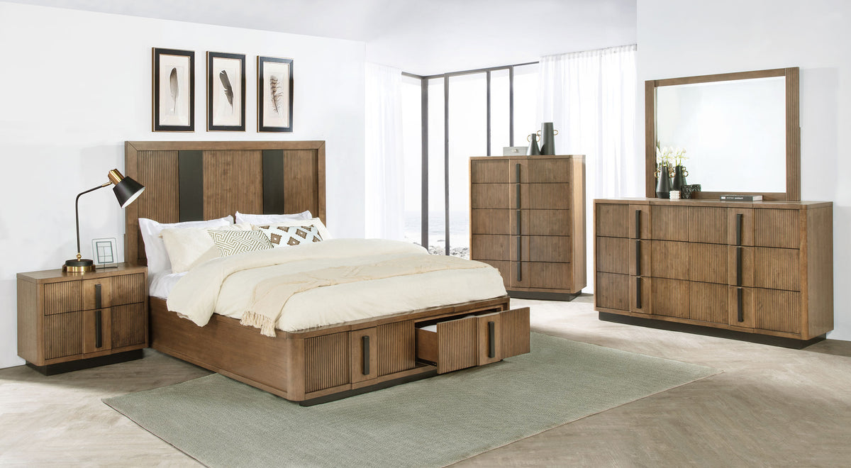 Best Furniture Outlet - Coaster - Terrace 5-piece Eastern King Bedroom Set Ash Brown - 224900KE-S5