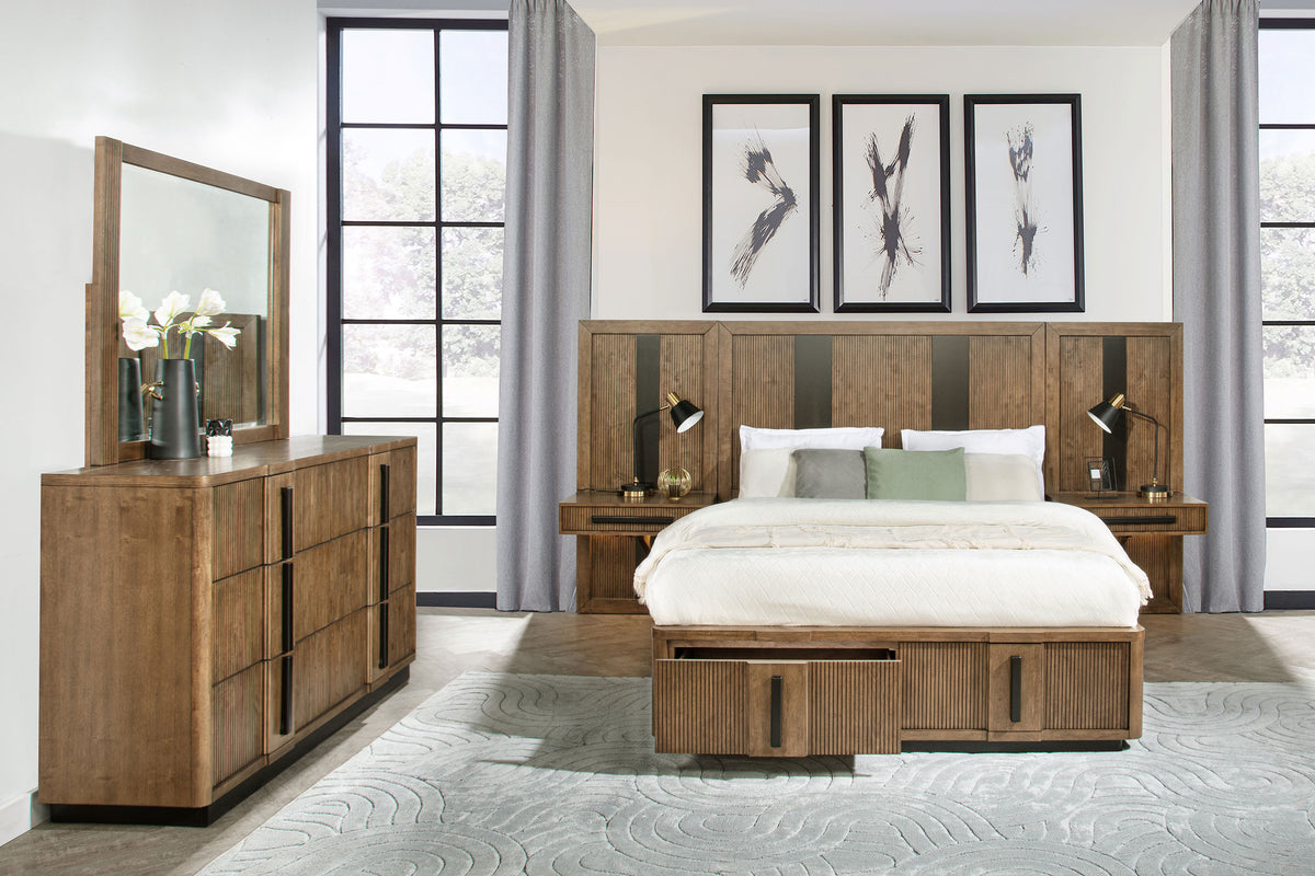 Best Furniture Outlet - Coaster - Terrace 5-piece California King Panel Bedroom Set Ash Brown - 224900KW-S5P