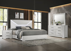Best Furniture Outlet - Coaster - Ives 4-piece Eastern King Bedroom Set White High Gloss - 224941KE-S4