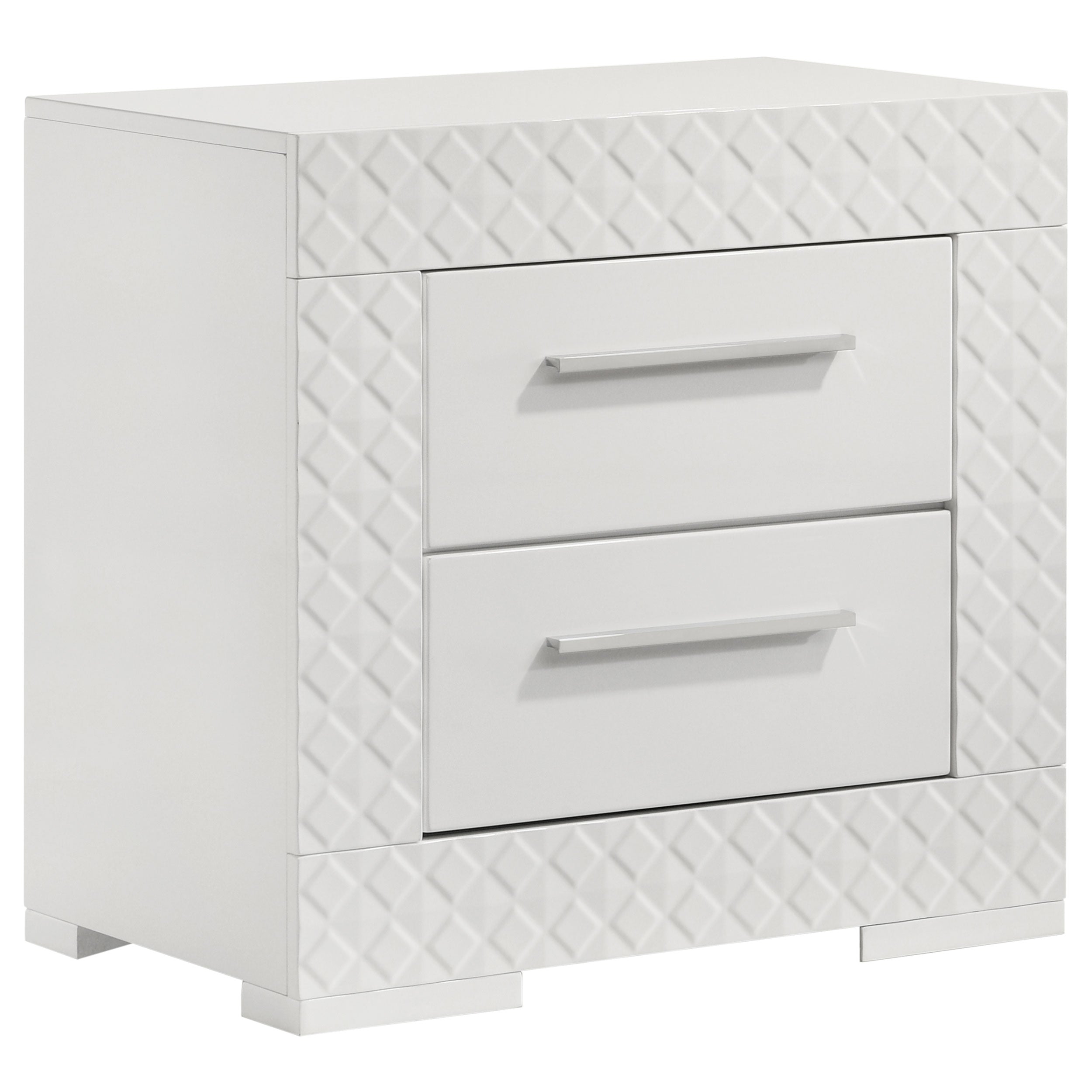 Best Furniture Outlet - Coaster - Ives 2-drawer Nightstand Bedside Table White High Gloss - 224942
