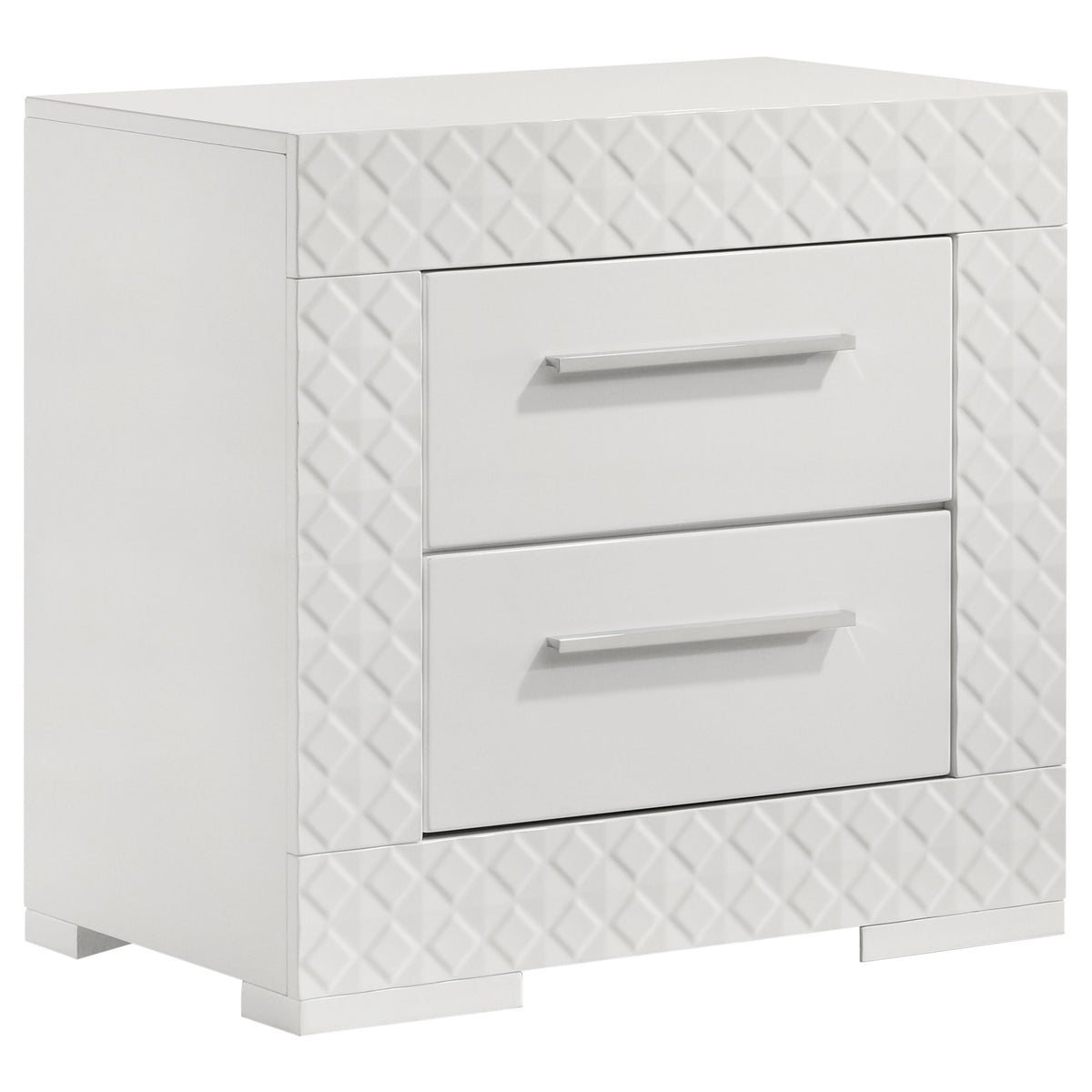 Best Furniture Outlet - Coaster - Ives 2-drawer Nightstand Bedside Table White High Gloss - 224942