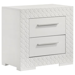 Best Furniture Outlet - Coaster - Ives 2-drawer Nightstand Bedside Table White High Gloss - 224942