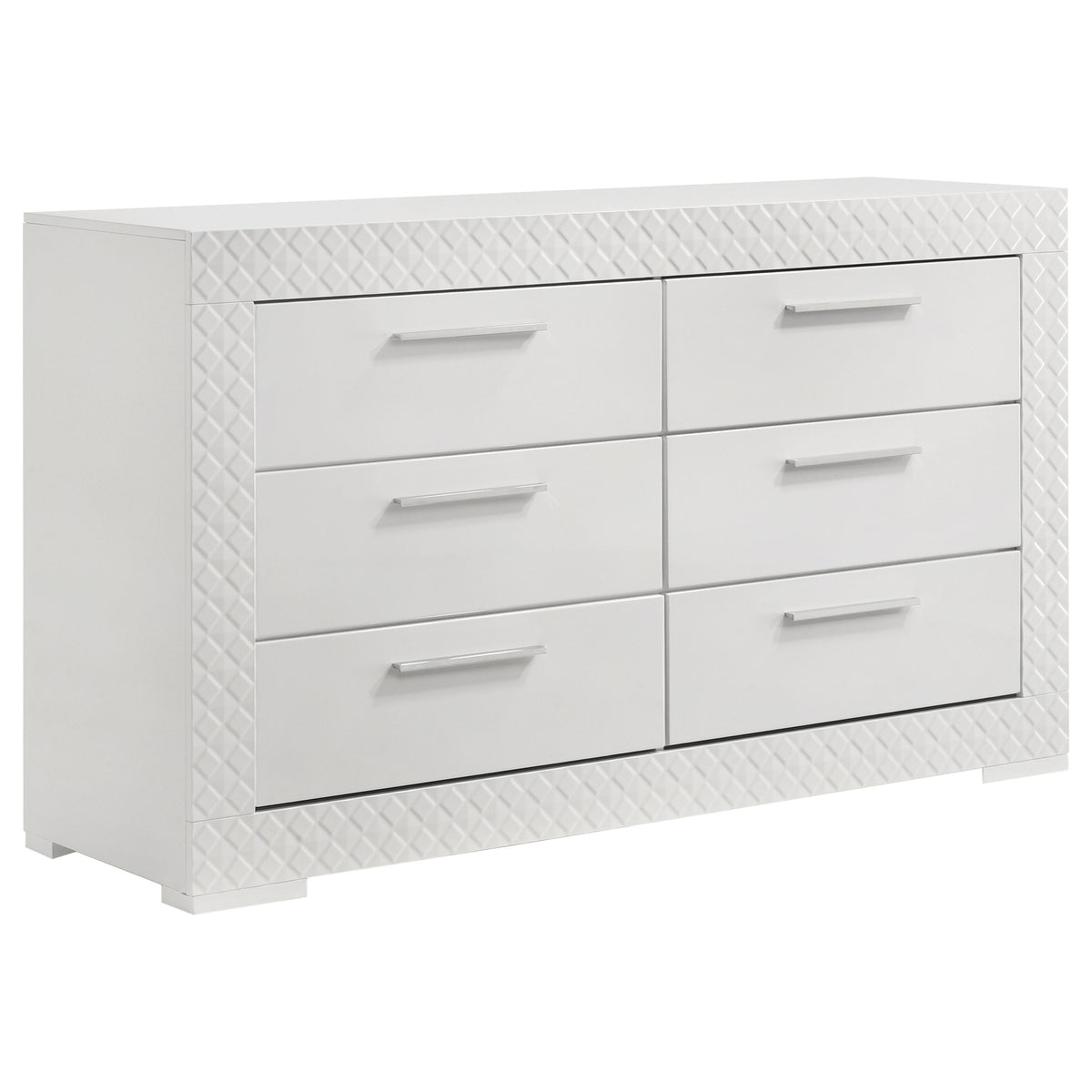 Best Furniture Outlet - Coaster - Ives 6-drawer Dresser Cabinet White High Gloss - 224943