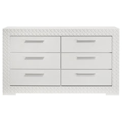 Ives 6-drawer Dresser Cabinet White High Gloss