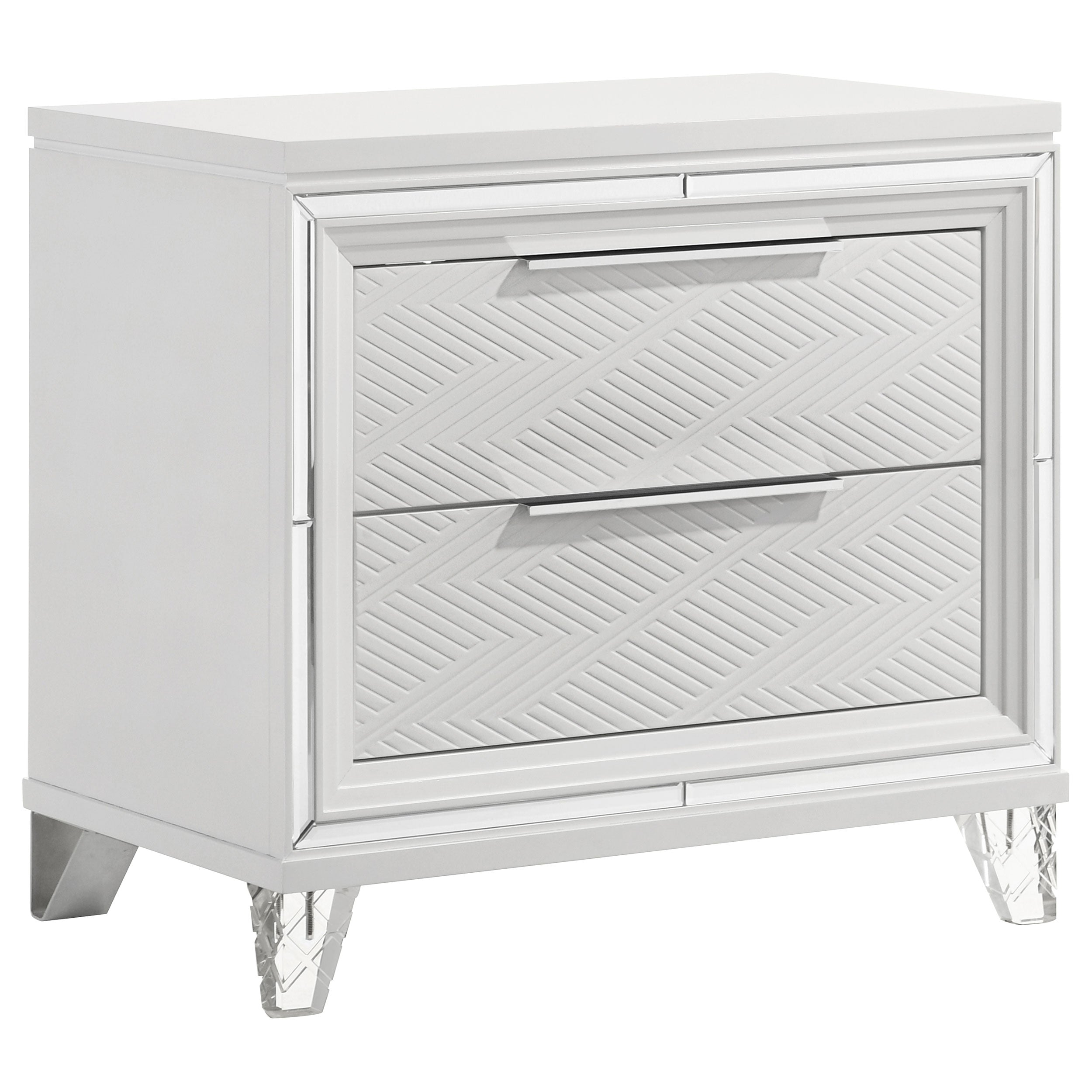 Best Furniture Outlet - Coaster - Marmore 2-drawer Nightstand Bedside Table White - 224962
